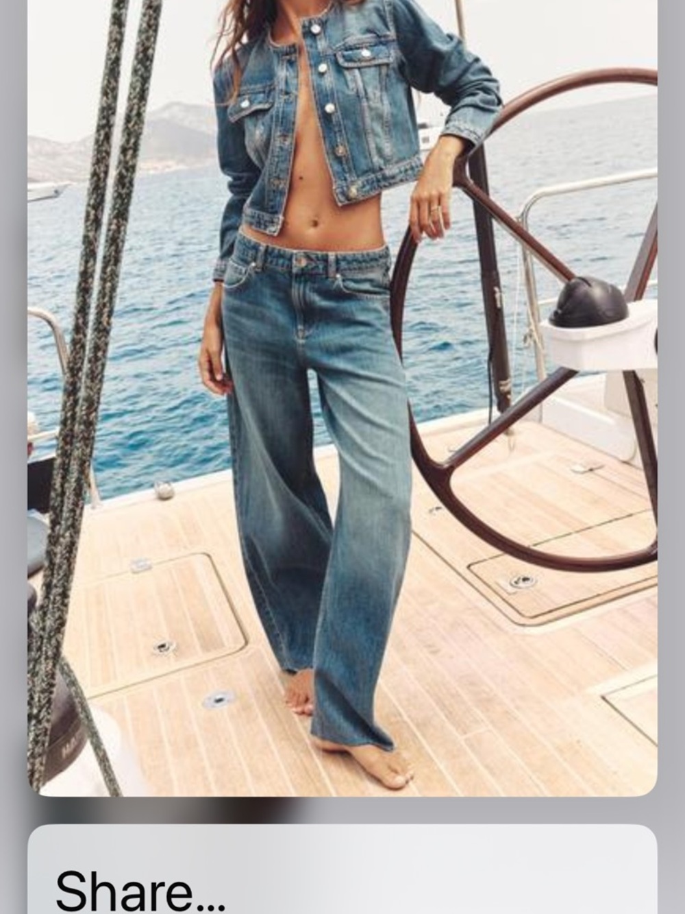 Zara Wide-Leg Denim Jeans in Faded Blue